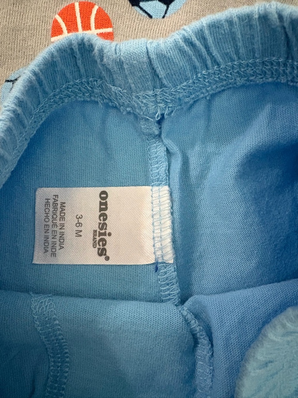 Gerber Gray and Light Blue Baby Matching Set - Sports Print - Picture 5 of 5